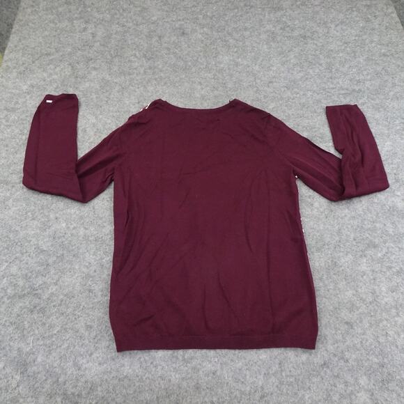 Tommy Hilfiger Sweater Womens Medium Cardigan Houndstooth Luxury Wool C - Picture 12 of 13